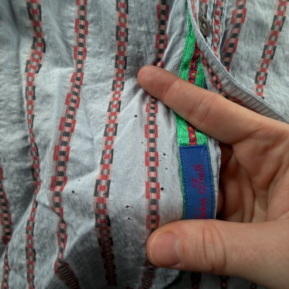 Robert Graham Button Up Shirt Cotton Striped Colorful 2XL Red Blue Woven Spread - Picture 13 of 16